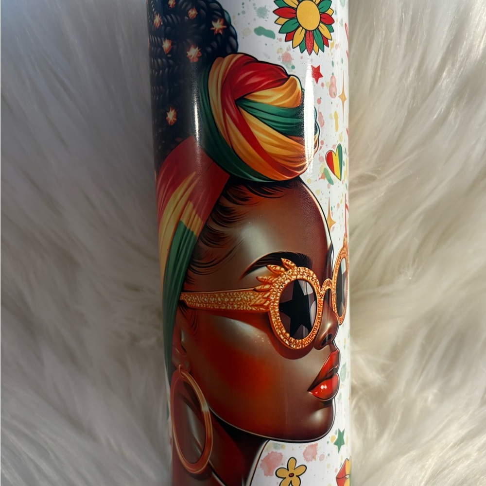 Afrocentric Tumbler with Sunglasses Art